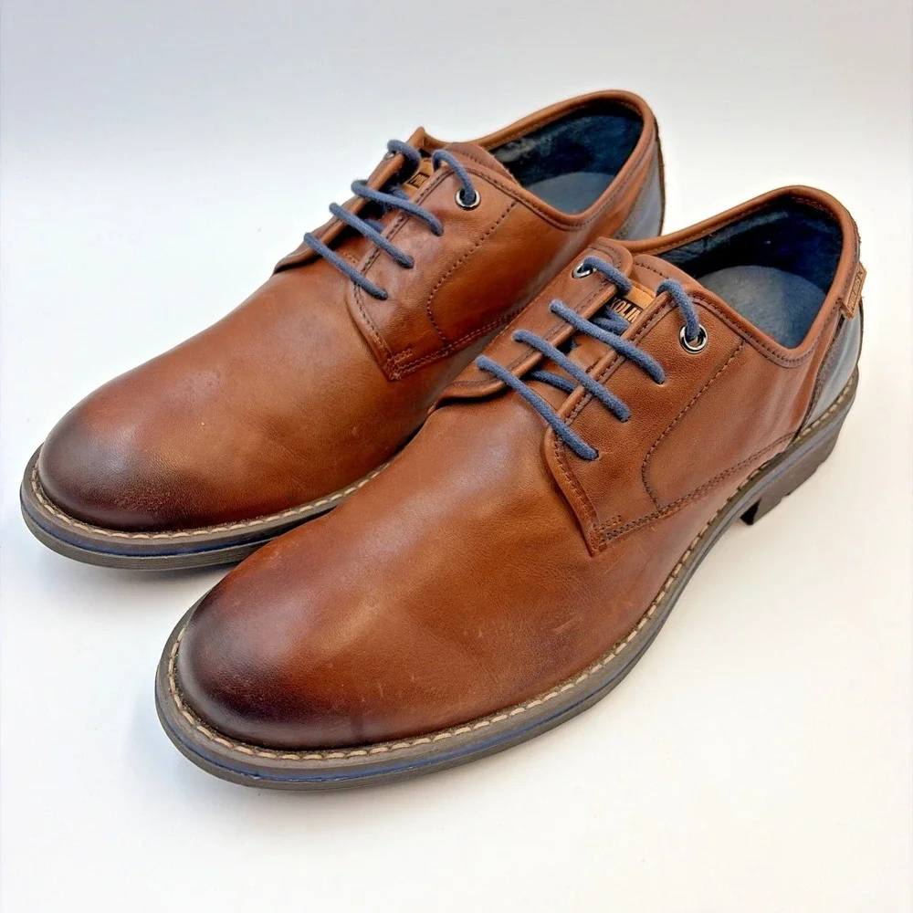 Pikolinos York Oxfords Men's Lace Up Brown Leather Shoes EU 42 US 8.5 Portugal